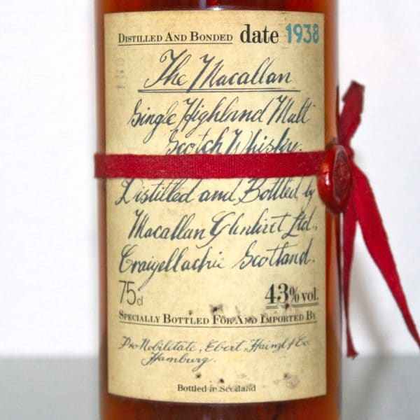 Macallan 1938 Red Ribbon label