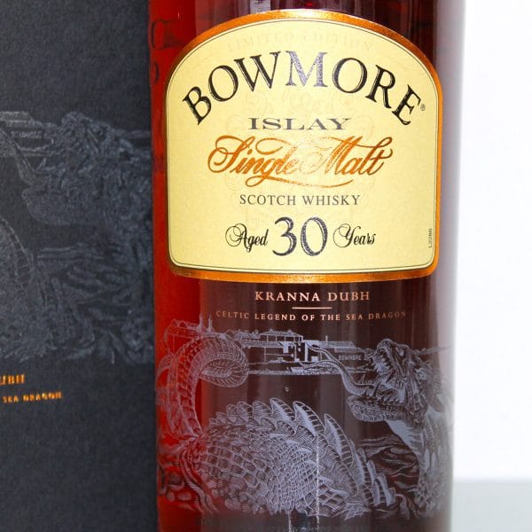 Bowmore 30 Years Old Sea Dragon Kranna Dubh front label