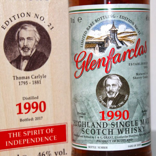 Glenfarclas 1990 No. 21 Thomas Carlyle label