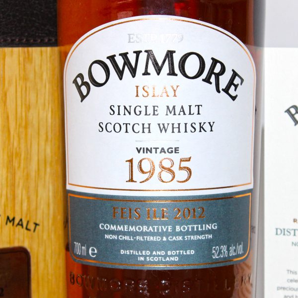Bowmore 1985 Feis Ile 2012 Single Malt Scotch Whisky Label