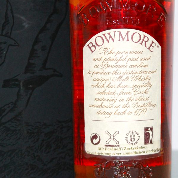 Bowmore 21 Year Old 1990s Label Back
