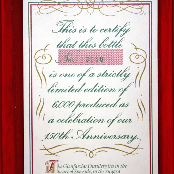 Glenfarclas 150th Anniversary Box Label