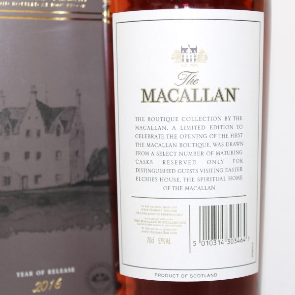 Macallan Boutique Collection 2016 Back Label