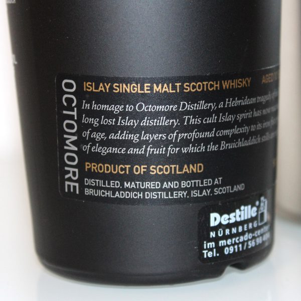 Bruichladdich Octomore 10 Year Old First Limited Release 2012 Back Sticker