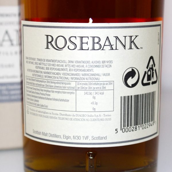 Rosebank 1981 25 Year Old 2007 Release back label