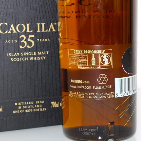 Caol Ila 35 Year Old Distilled 1982 Back Label
