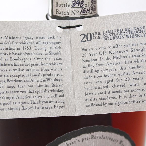 Michters 20 Year old Limited Release Bourbon Whiskey Booklet 2