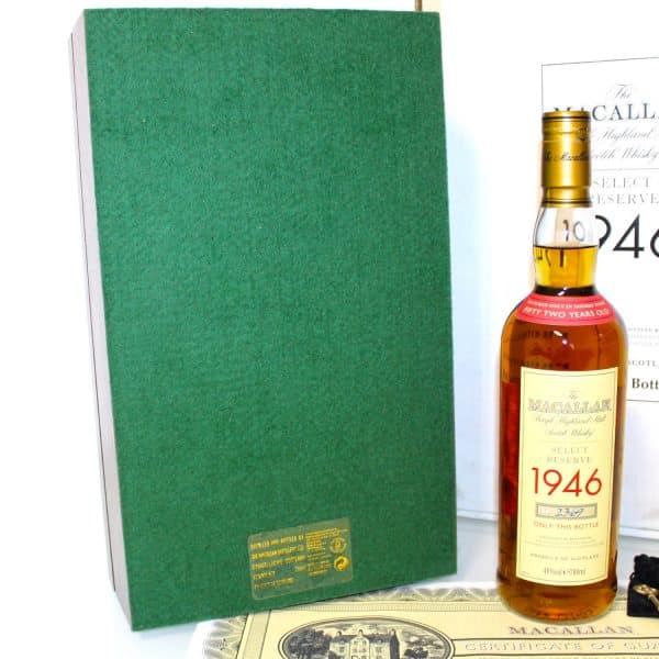 Macallan 1946 Select Reserve 52 Year Old box back