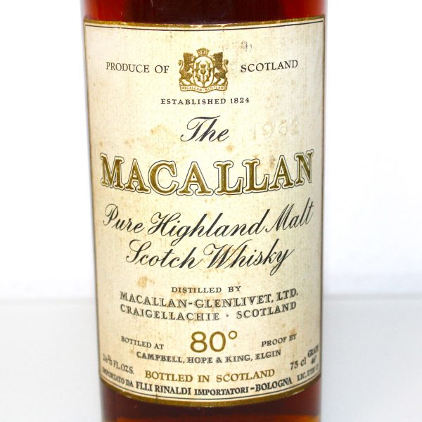 Macallan 1962 80 proof Whisky label