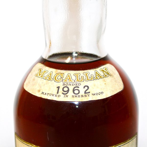Macallan 1962 80 proof Whisky neck label