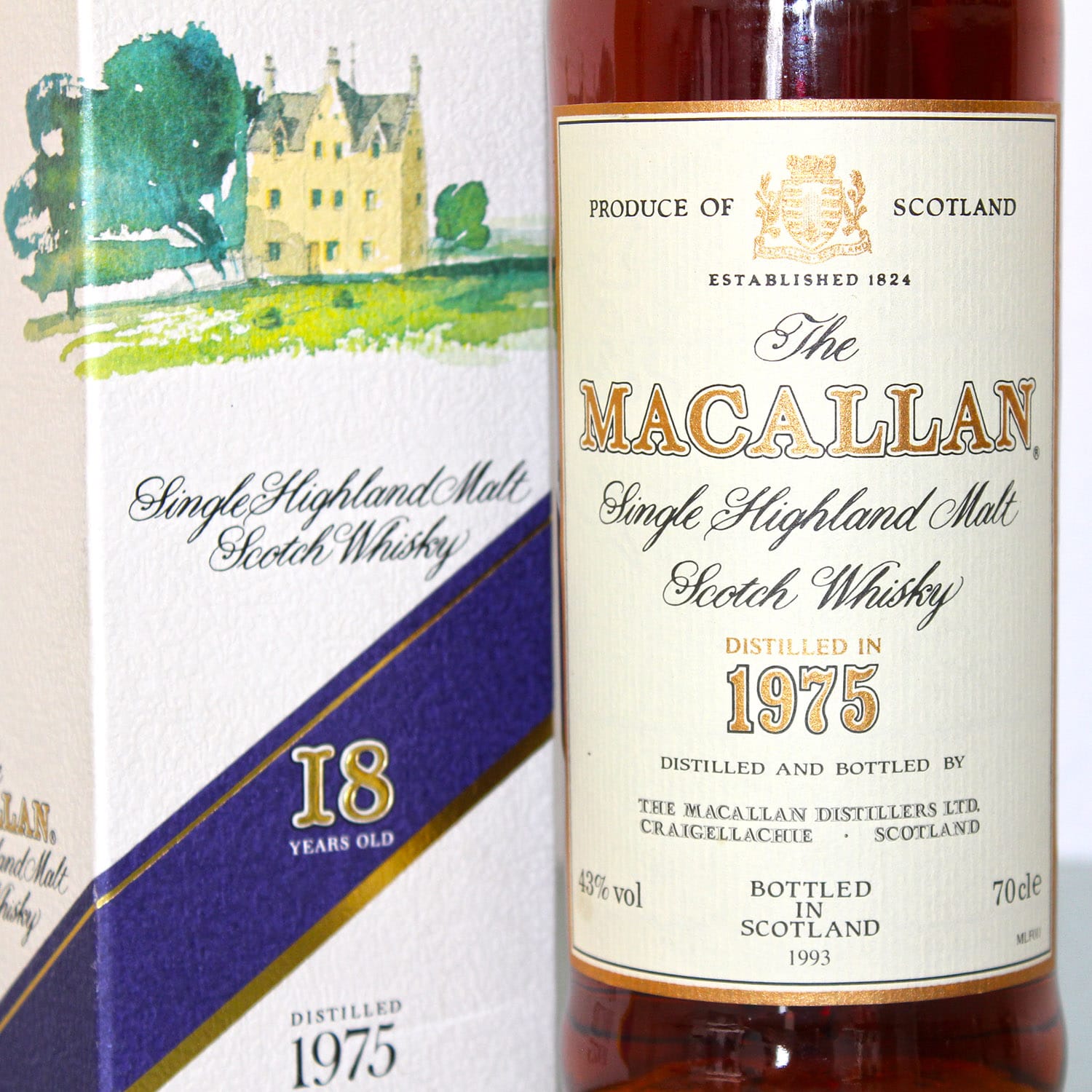 Macallan Whisky 1975 18 years old front label