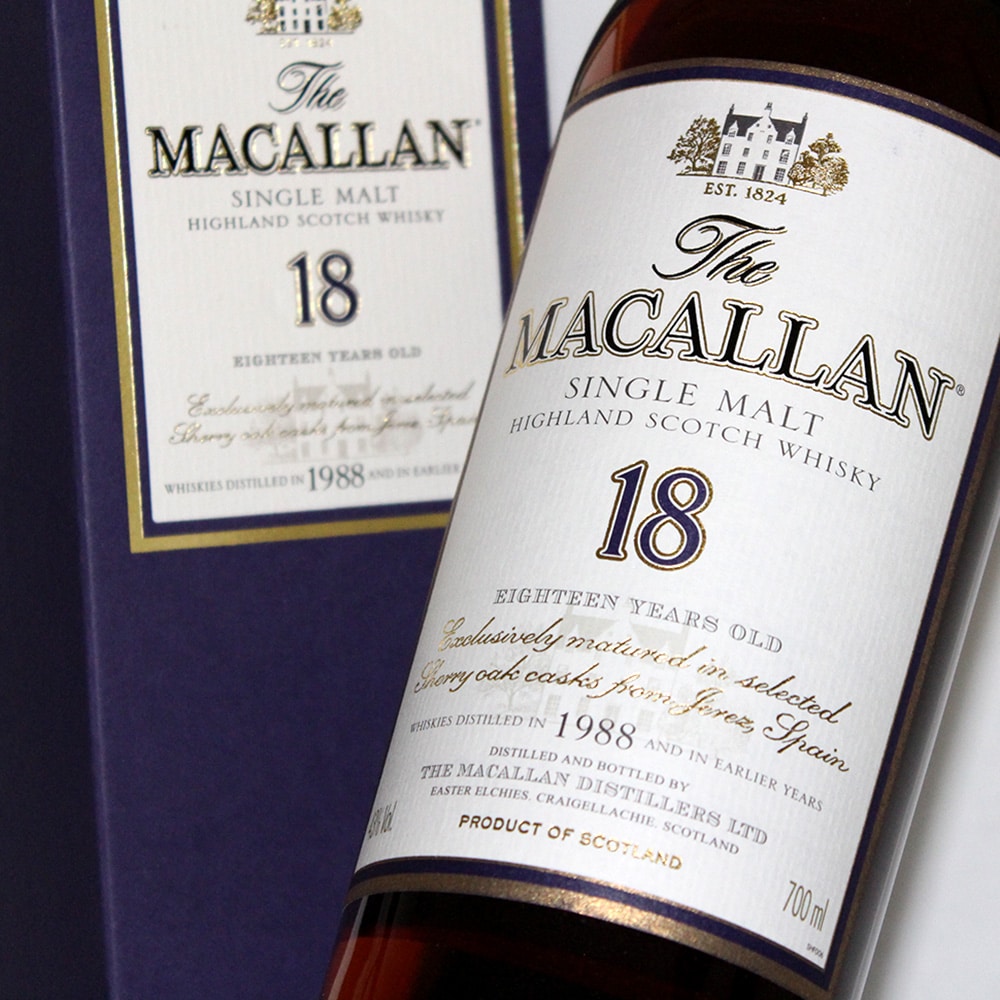 Macallan 1988 18 Years Old label side