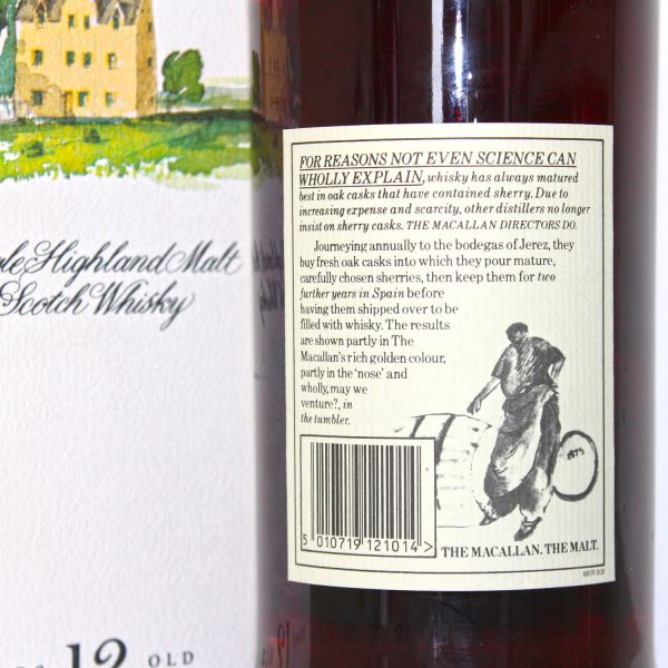 Macallan 12 Years Old Bot 1980s back label