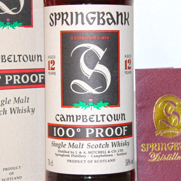 Springbank 12 Years Old 100 Proof label