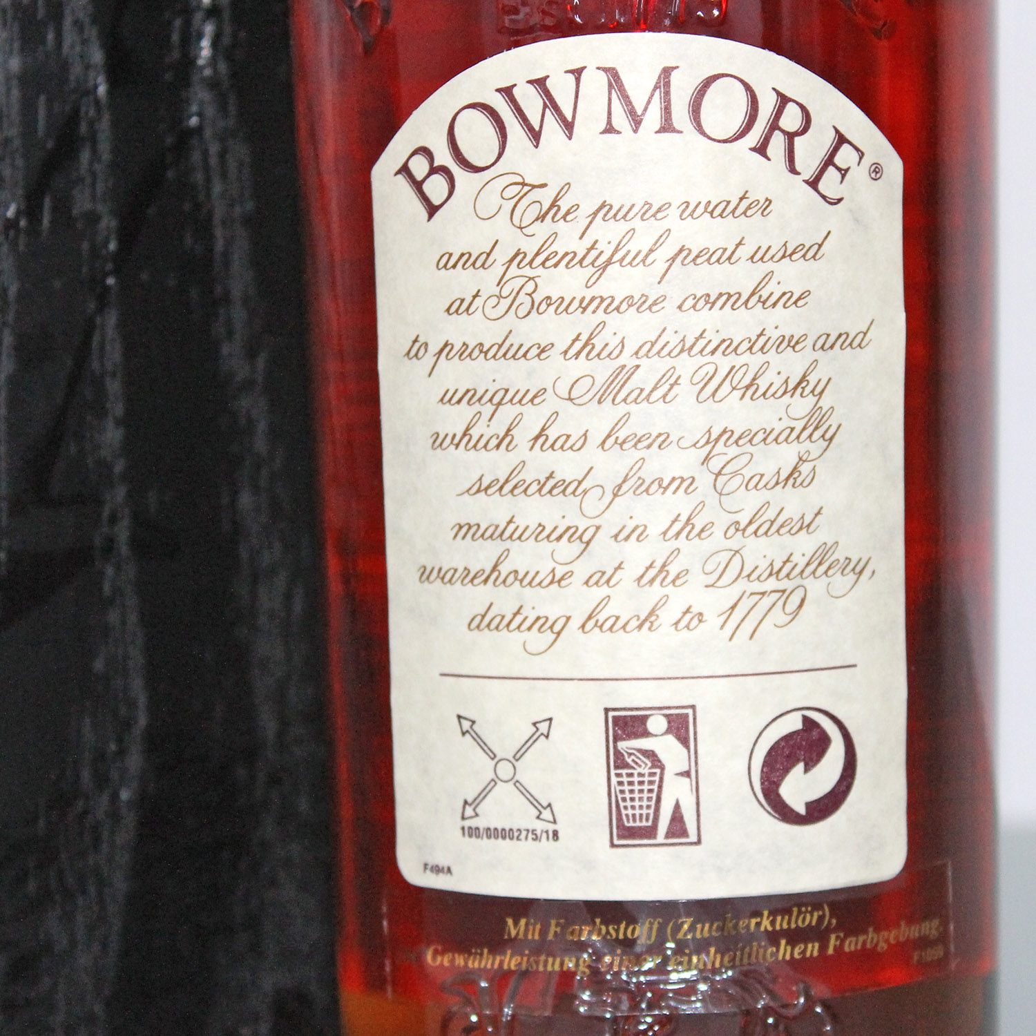 Bowmore 21 Years Pre 2007 Single Malt Scotch Whisky Label Back