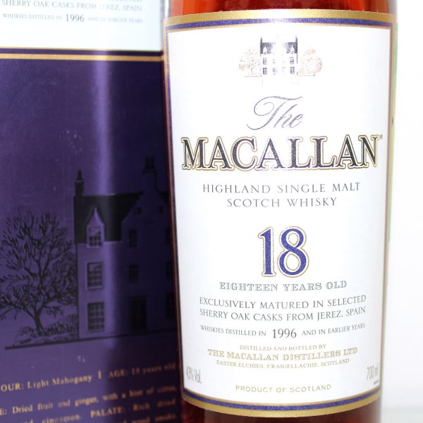 Macallan 1996 18 Years Old Sherry Oak Label