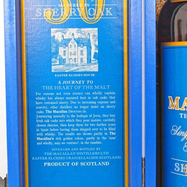 Macallan 30 Years Old Blue Box Label 2