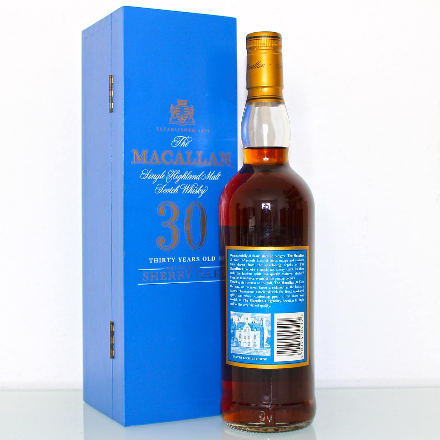 Macallan 30 Years Old Blue Label Back
