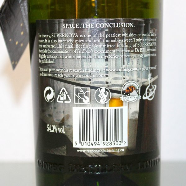 Ardbeg Supernova 2015 Committee Release Whisky Back Label