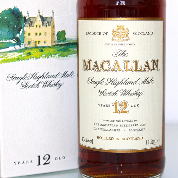 Macallan 12 Years 1L 1980s Screw Cap label