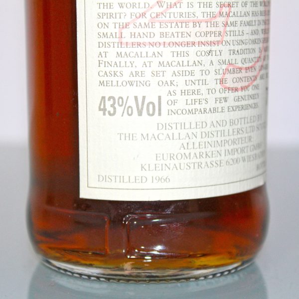 Macallan 1966 25 Years Anniversary Malt Label Side