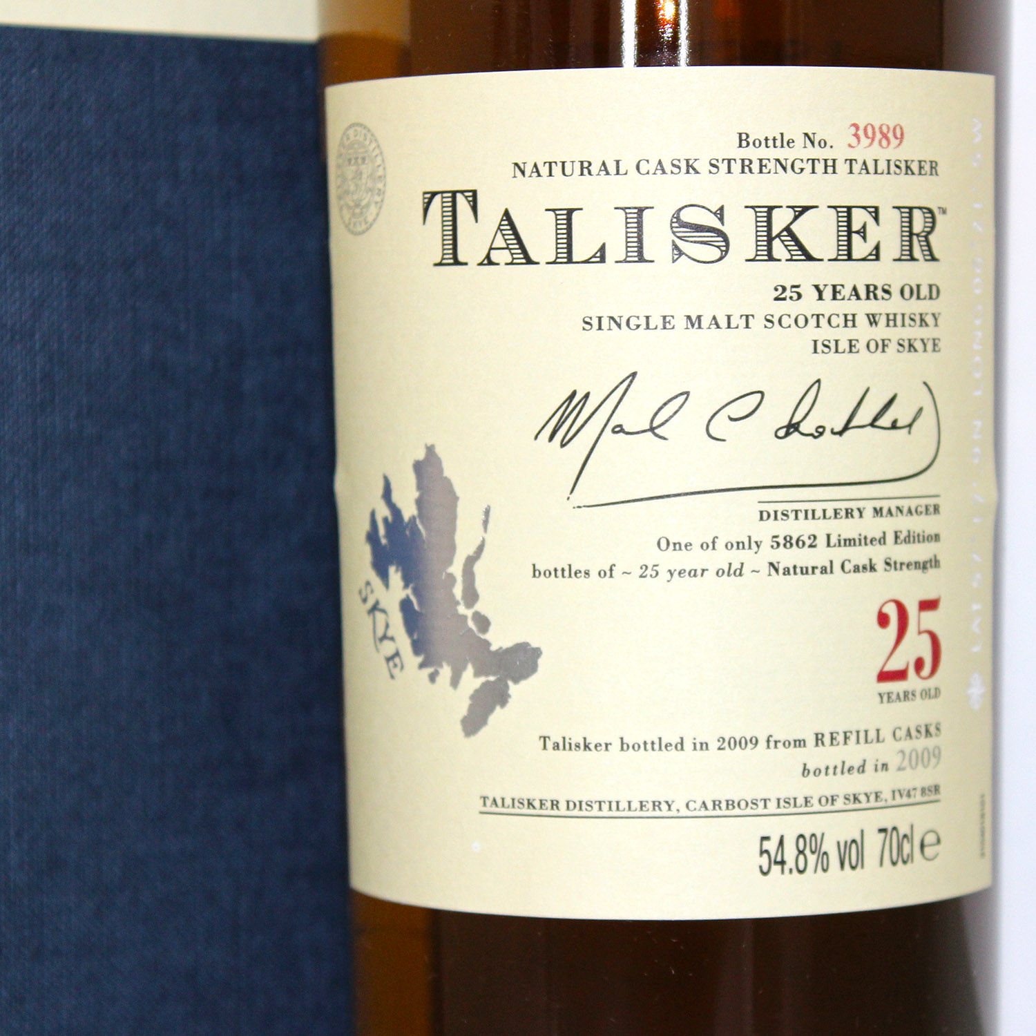 Talisker 25 Years Old 1984 2009 Label
