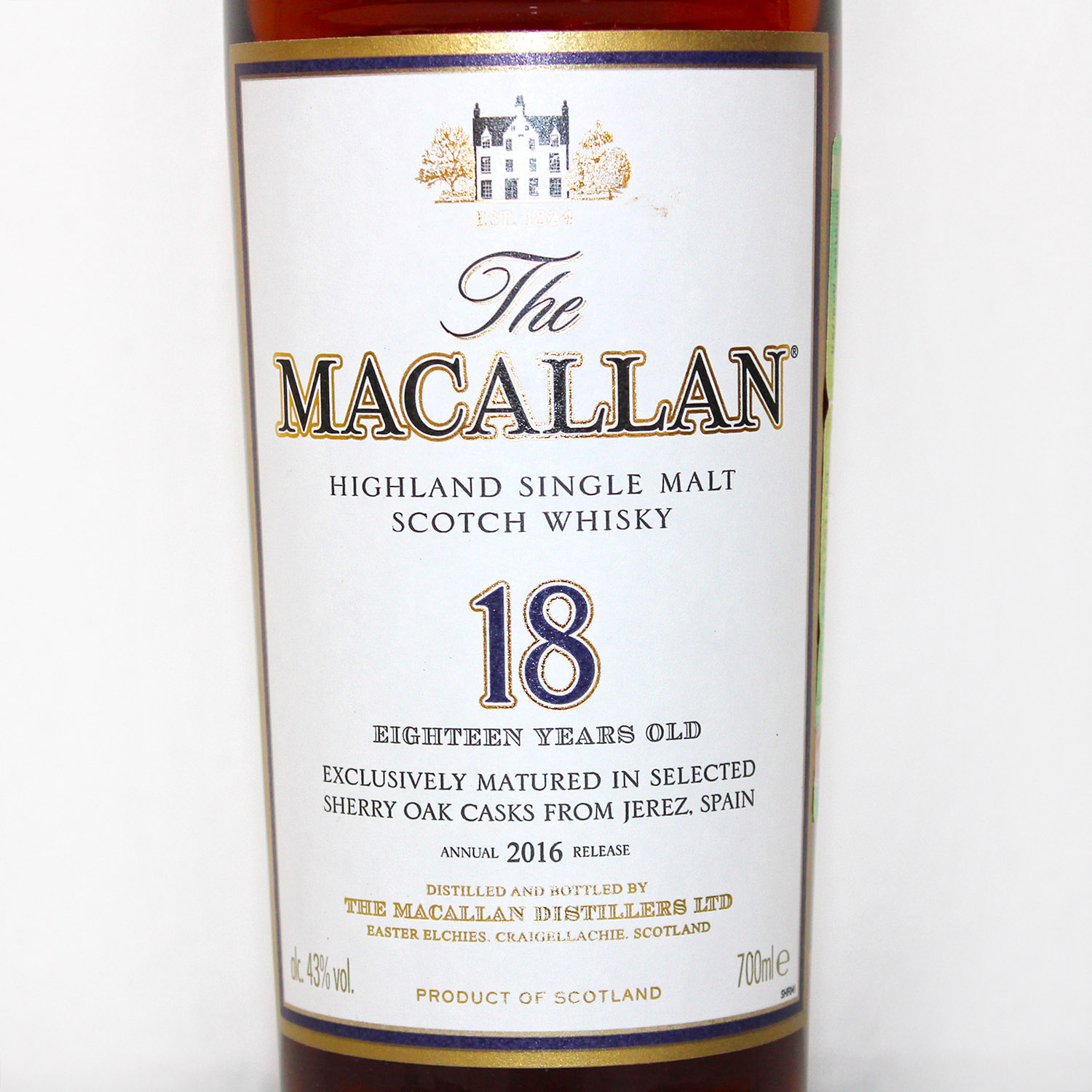 Macallan Annual 2016 Release 18 Years label