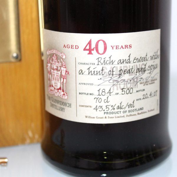 Glenfiddich 40 Year Old Rare Collection Release 2007 vintage label