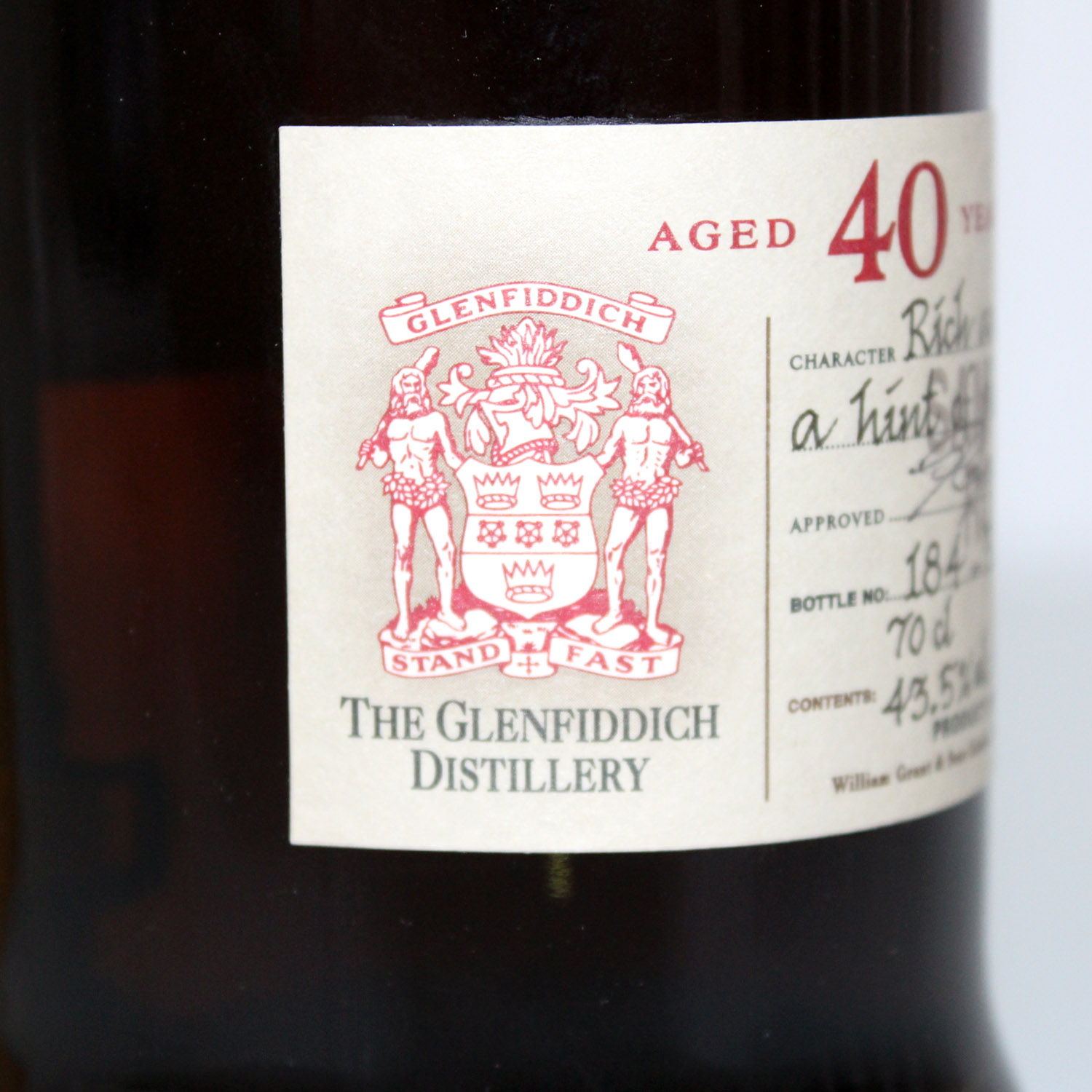 Glenfiddich 40 Year Old Rare Collection Release 2007 vintage label 2