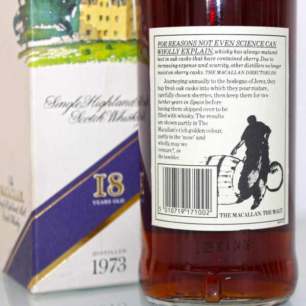 Macallan 1973 18 Years Old back label