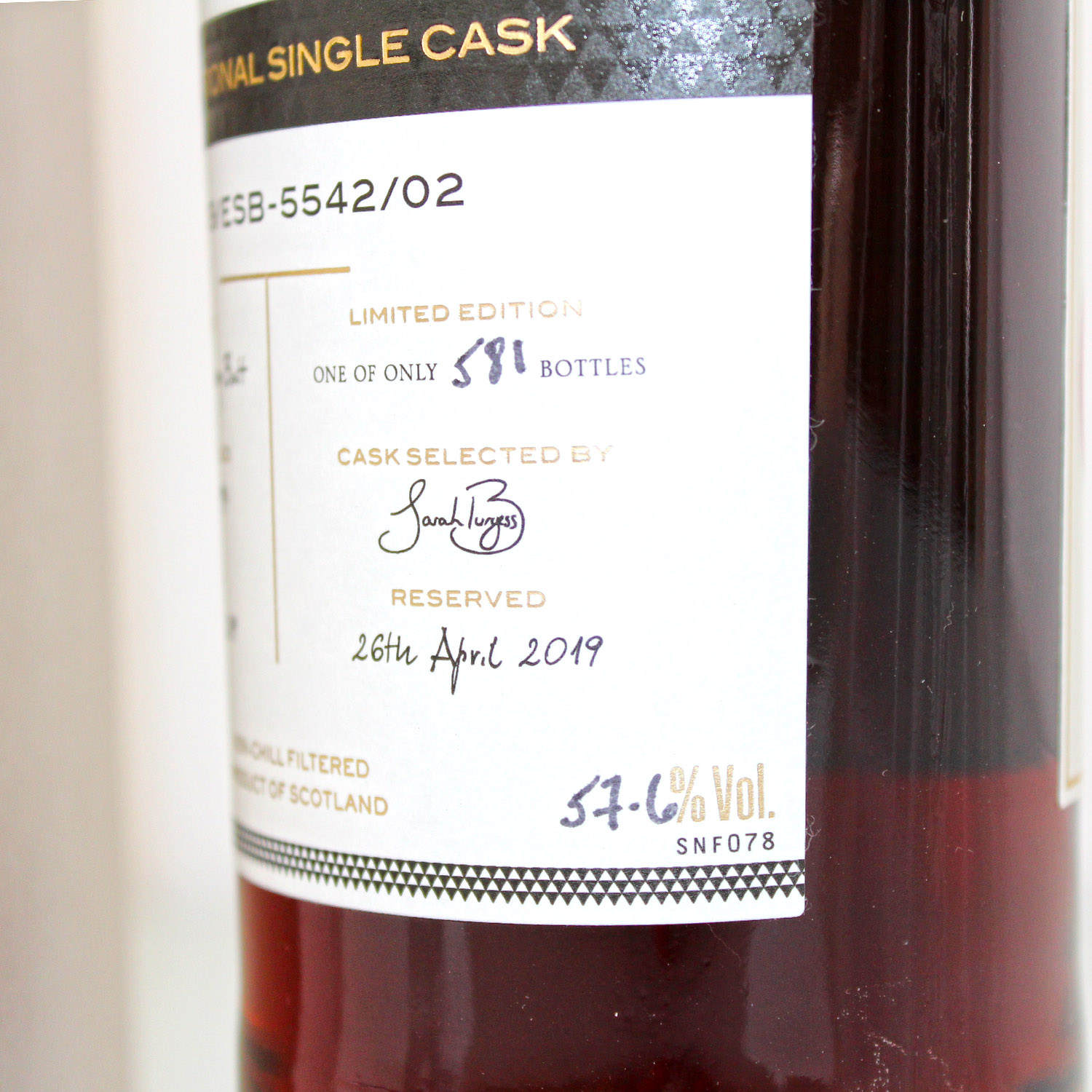 Macallan Exceptional Single Cask 2019 label side