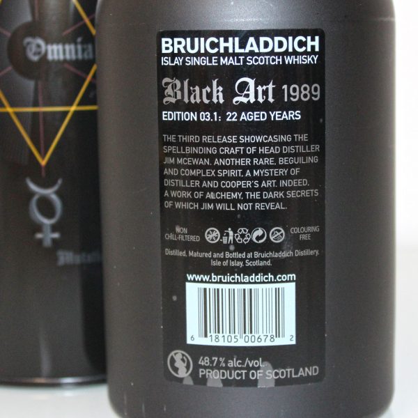Bruichladdich Black Art 1989 Edition 03.1 22 Years Back Label