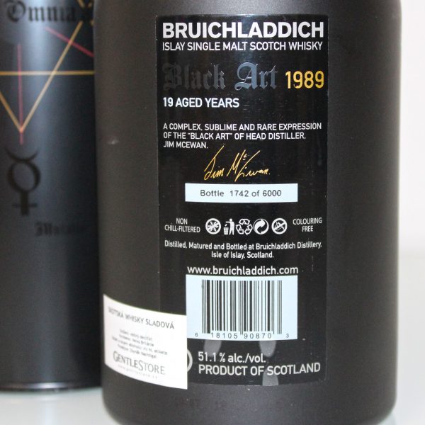 Bruichladdich Black Art 1989 First Edition 19 Year Old Back Label
