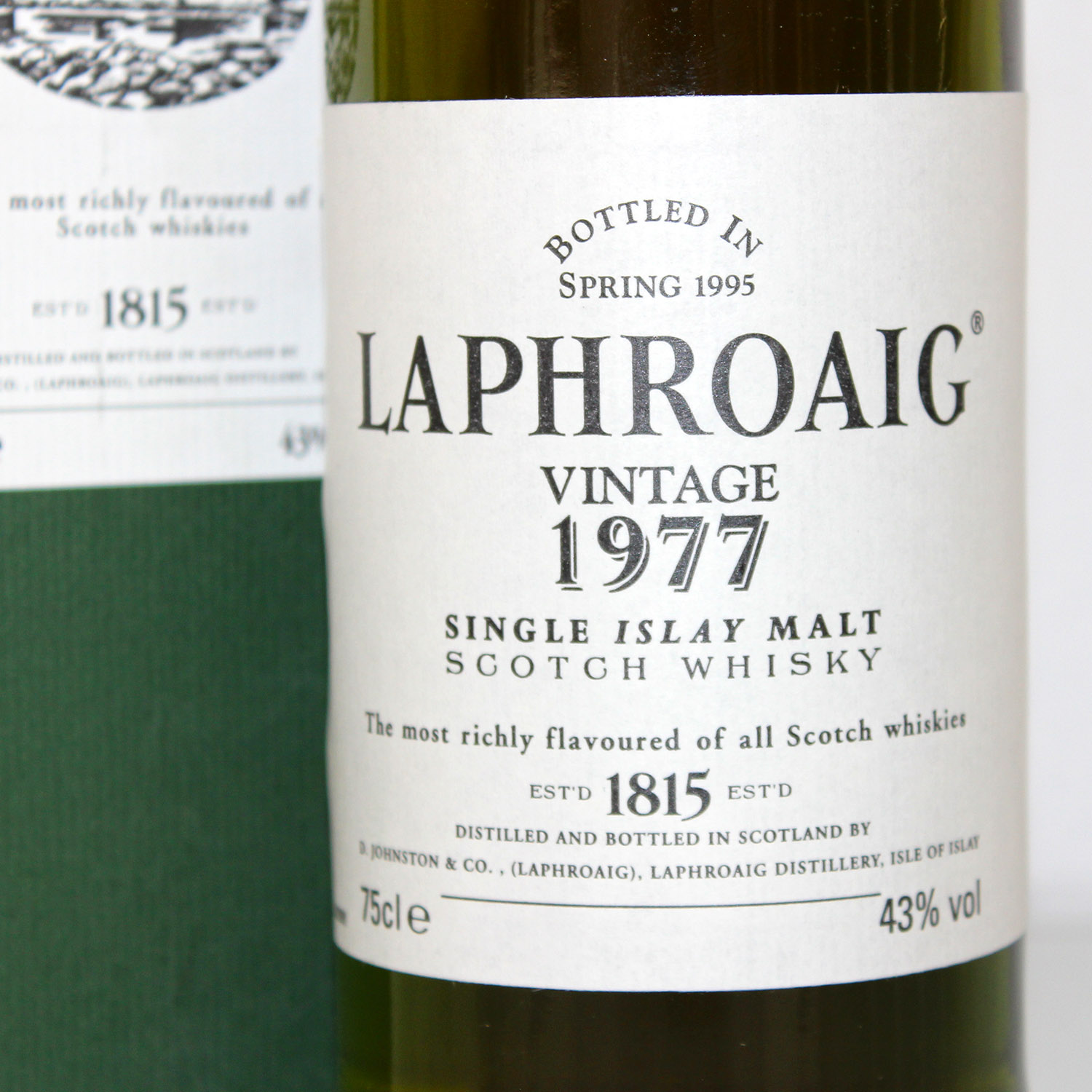 Laphroaig 1977 label