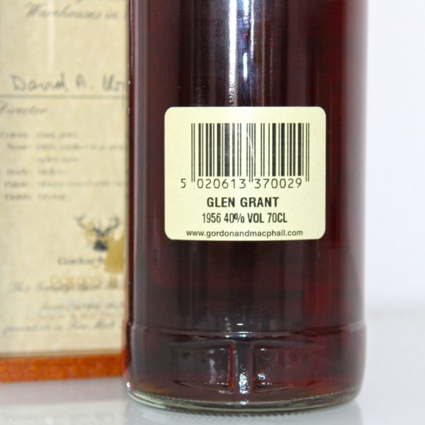 Glen Grant 1956 Bot. 2010 Back Label