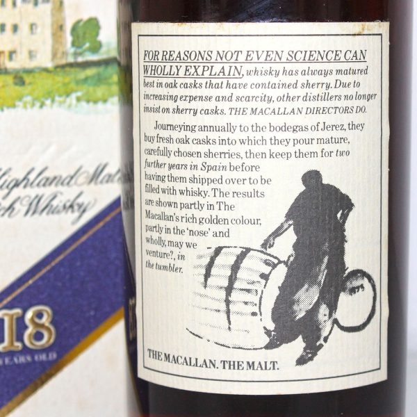 Macallan 1967 18 Years Old back back label