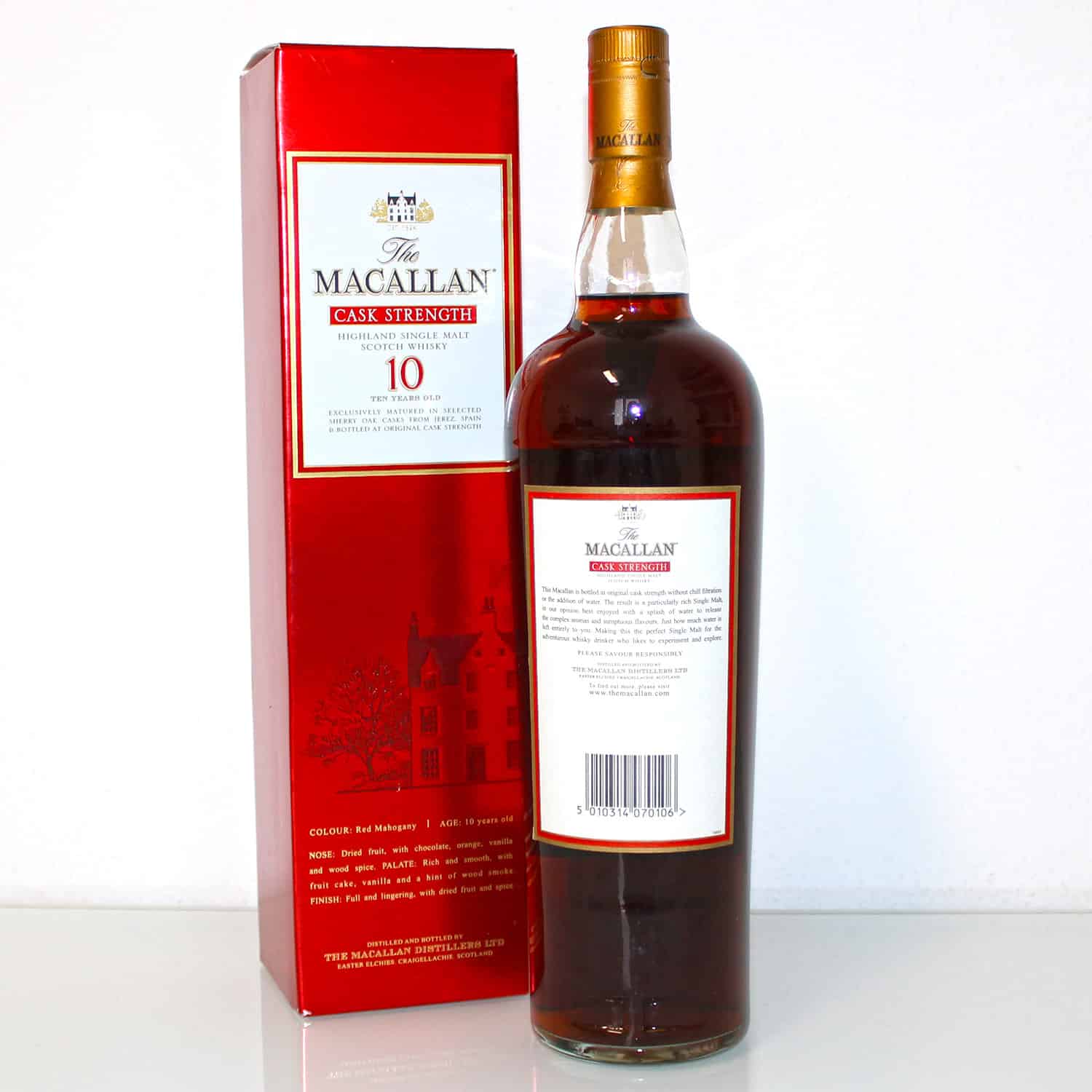 Macallan Cask Strength 10 Year Old 1 Litre Back