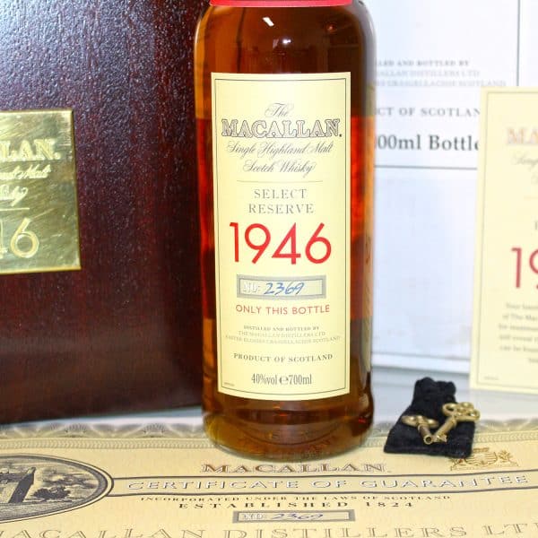 Macallan 1946 Select Reserve 52 Year Old label