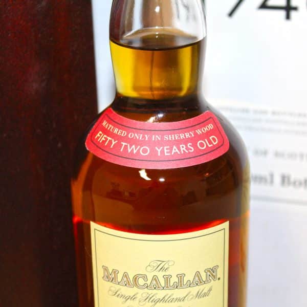 Macallan 1946 Select Reserve 52 Year Old neck label
