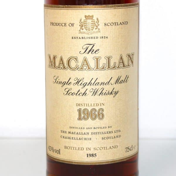 Macallan 1966 18 Year Old Whisky label