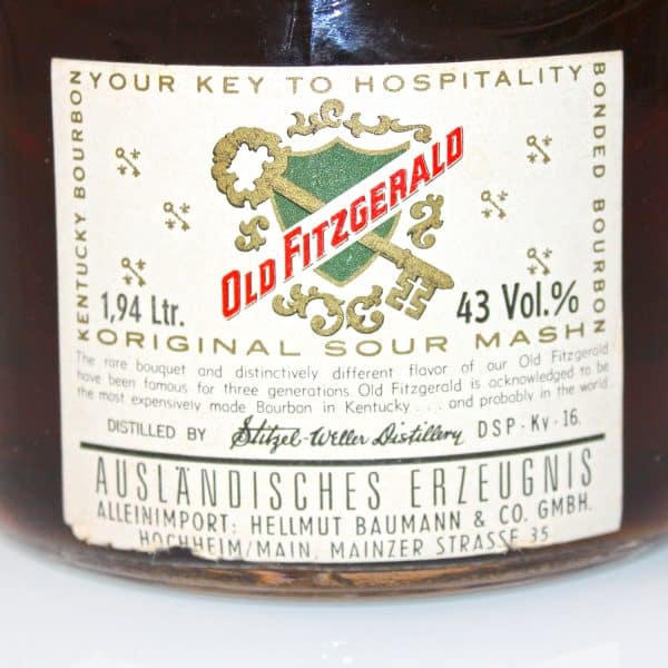 Old Fitzgerald 6 Year Old Half Gallon back label