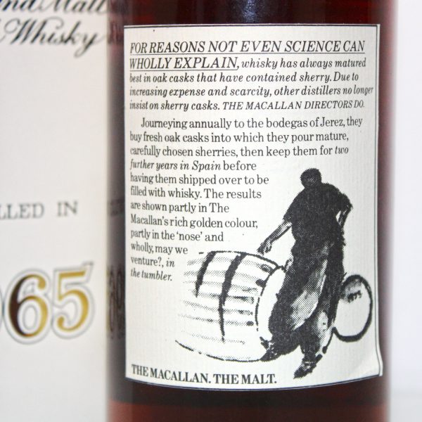 Macallan 1965 Special Selection back label