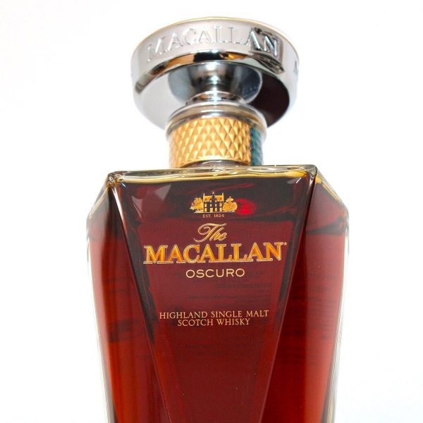 Macallan Oscuro Decanter 1824 Collection label