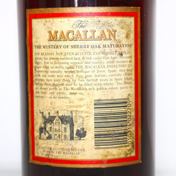Macallan 10 Years Cask Strength alte Abfüllung back label