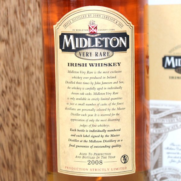 Midleton Very Rare 2008 back label