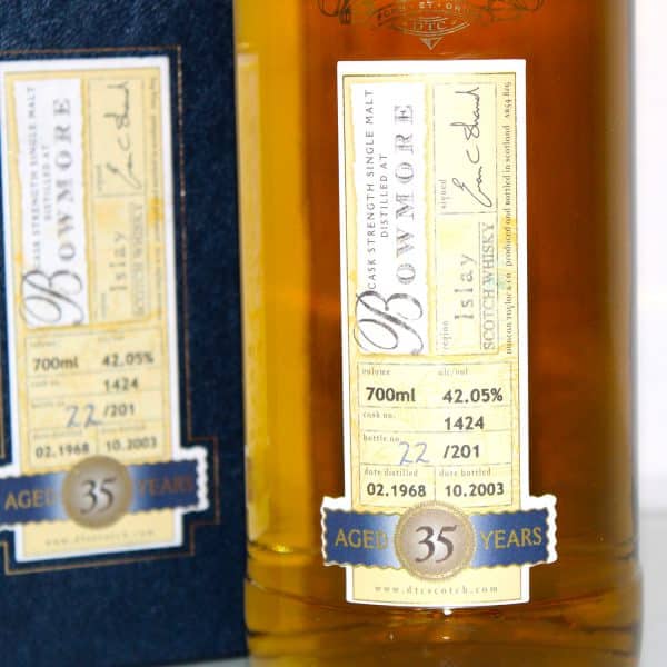 Bowmore 1968 35 Year Old Duncan Taylor Peerless label