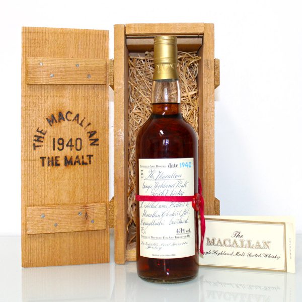 Macallan 1940 Handwritten Label Red Ribbon Whisky
