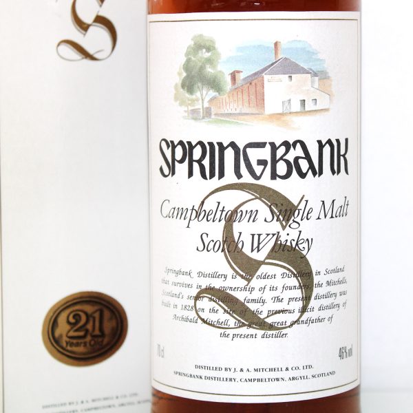Springbank 21 Year old alte Abfuellung label