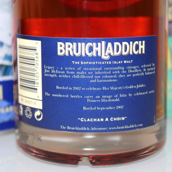 Bruichladdich 1966 36 Year Old Legacy Series back label