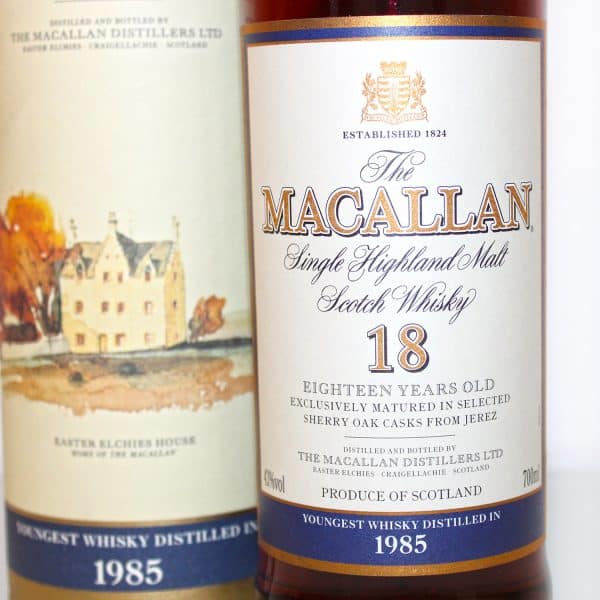 Macallan 1985 18 Years Old label